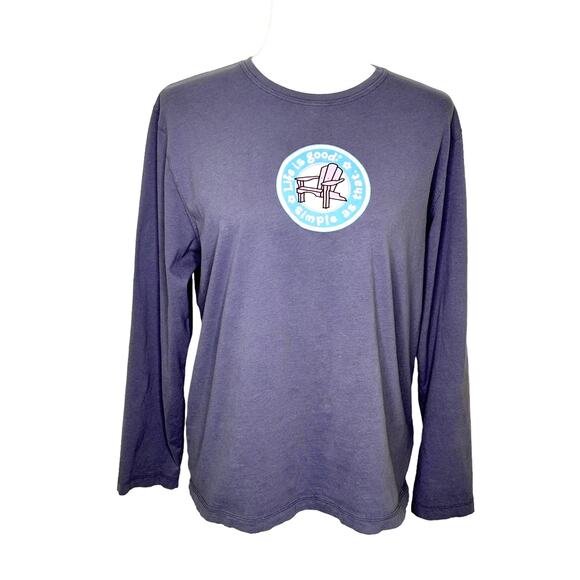 Life Is Good Gray Long Sleeve T-Shirt -Stained - Picture 1 of 7